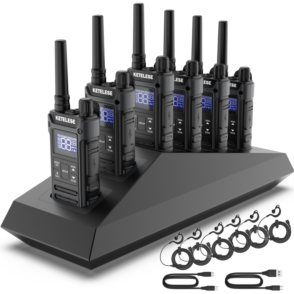 T3G Waterproof GMRS Two Way Radio-6 Pack