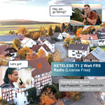 T1 FRS Walkie Talkies with Earpiece-2 Pack Black