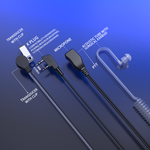 SM008 Walkie Talkie Earpiece with Mic-6 Pack