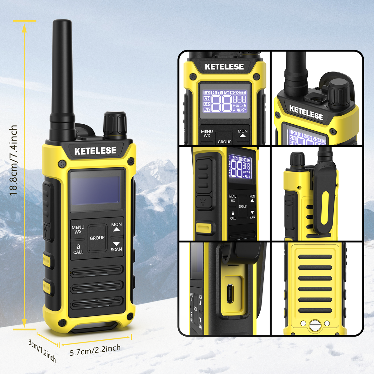 T3F Waterproof Walkie Talkies-2 Pack