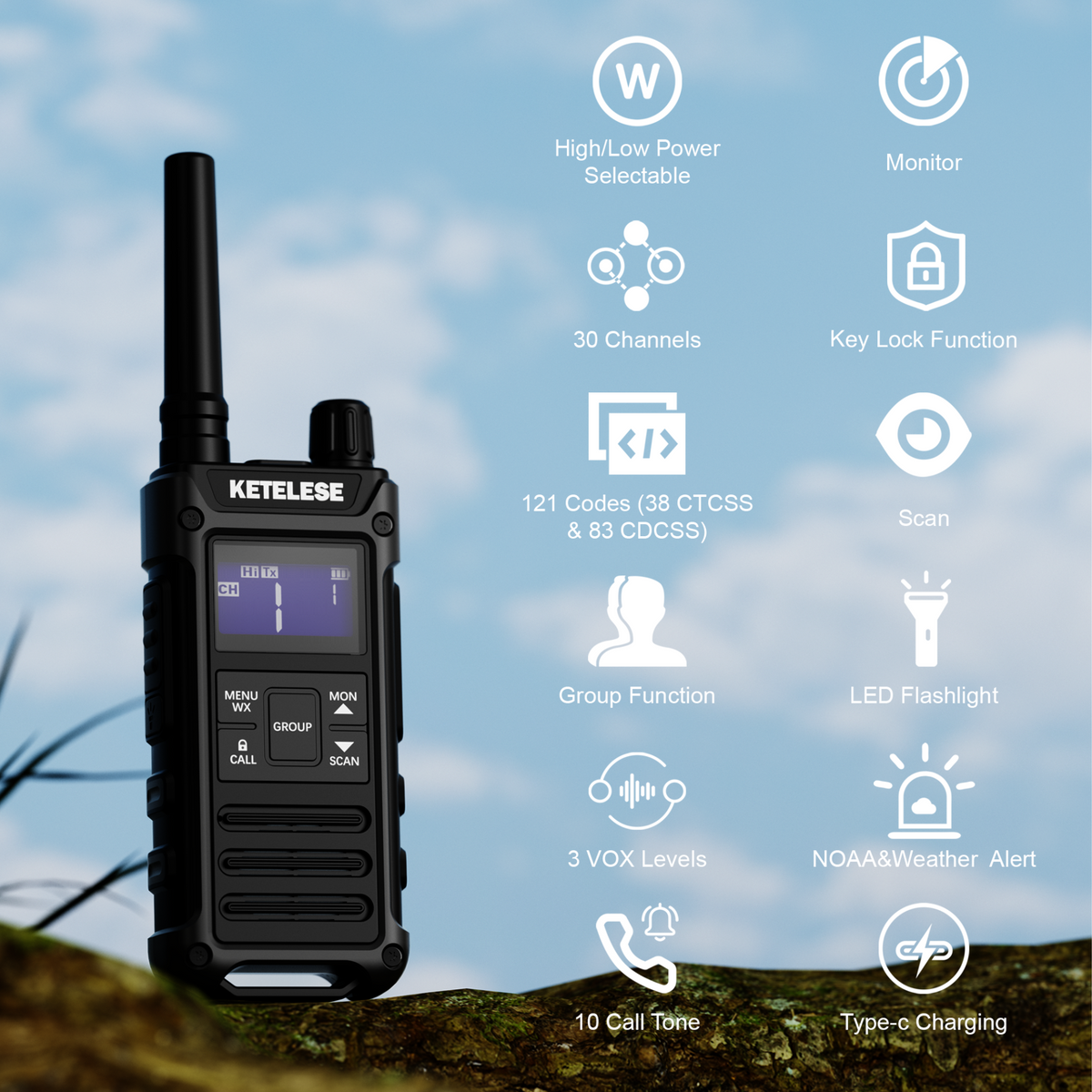 T3G Waterproof GMRS Two Way Radio