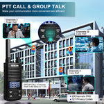 T1 FRS Walkie Talkies with Earpiece-2 Pack Black