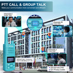 T1 FRS Walkie Talkies with Earpiece-2 Pack Blue