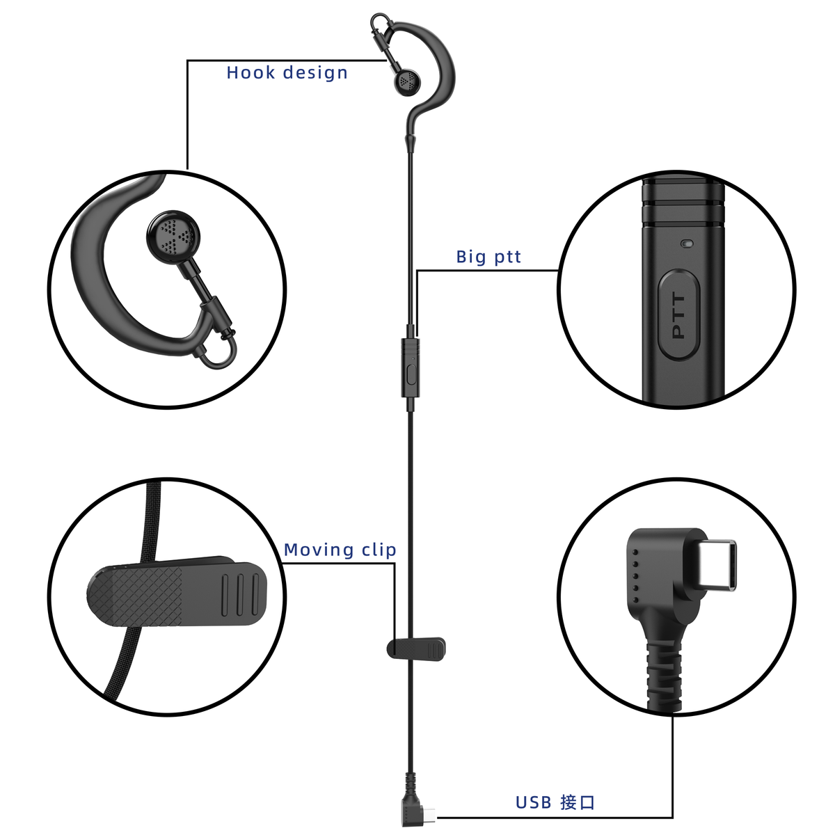 T3 USB C Earpiece